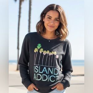 WILDFOX Island Addict grey lightweight sweatshirt Sz M